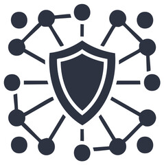 Network security shield icon representing digital protection and data safety