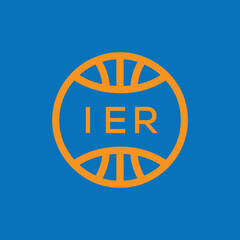 IER Basketball Company logo. IER Modern Sports logo design for entrepreneur and business. IER Team Branding best icon.
