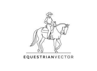 horse - equestrian logo monoline concept 
