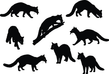 cat silhouette, feline vector, pet clipart, flat vector, black cat, animal silhouette, domestic cat, nature icon, climbing cat, walking cat