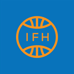 IFH Basketball Company logo. IFH Modern Sports logo design for entrepreneur and business. IFH Team Branding best icon.
