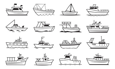 Cute Kids Cartoon Character Vector Set – Happy Children Outlines