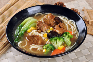 Mushroom Chicken Noodle Bowl Comfort Food