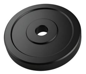black weight plate disc isolated on white background