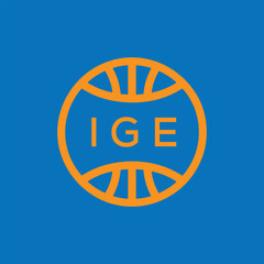 IGE Basketball Company logo. IGE Modern Sports logo design for entrepreneur and business. IGE Team Branding best icon.
