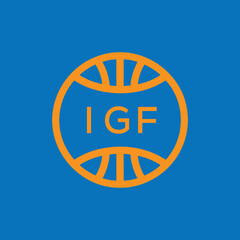 IGF Basketball Company logo. IGF Modern Sports logo design for entrepreneur and business. IGF Team Branding best icon.
