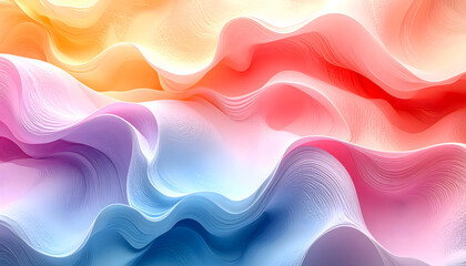 Abstract, flowing, colorful, layered waves of vibrant hues create a dynamic composition.