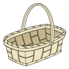 An image of a bamboo basket vector design on a white background