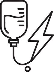 Boost your health with IV therapy! Powerful infusion icon for wellness campaigns and medical design projects, highlighting rapid revitalization and energy