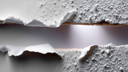 Ripped White Paper Texture Background with Brown Edges and Soft Lighting Creates a Sense of Vulnerability or Decay for Design Mockups