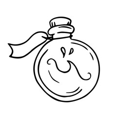 doodle of ocean wave potion bottle