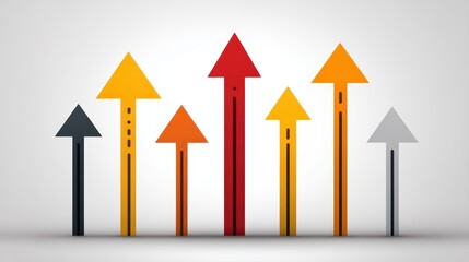 Dynamic convergence of arrows, a visual representation of direction, focus, and momentum