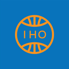 IHO Basketball Company logo. IHO Modern Sports logo design for entrepreneur and business. IHO Team Branding best icon.
