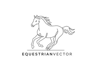horse - equestrian logo monoline concept 