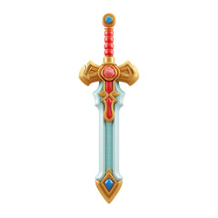 Obraz premium Cartoon Sword isolated on black background.