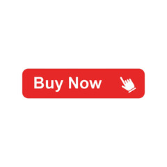 Red buy now button with cursor click icon engaging call to action for e commerce and sales vector