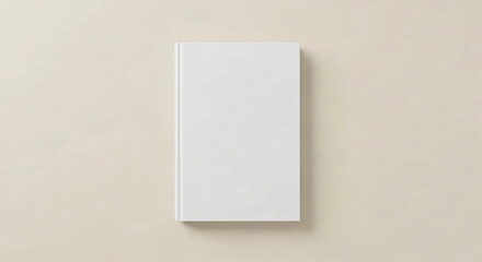 Fototapeta premium Blank White Book Cover Mockup on Neutral Background Ready for Your Design