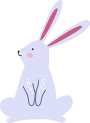 A pastel purple bunny with pink inner ears