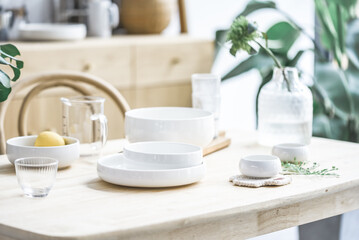 Japanese Minimalist Home Dining Table Scene
