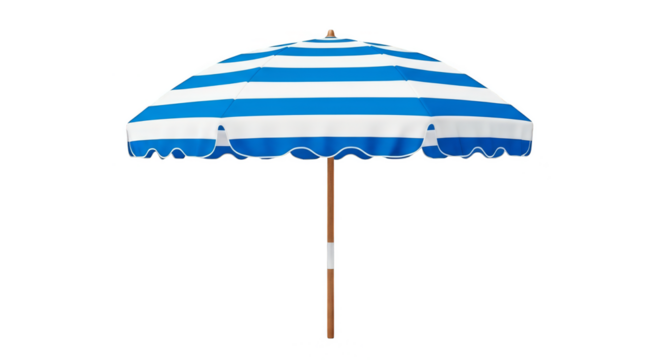 Blue and White Striped Beach Umbrella