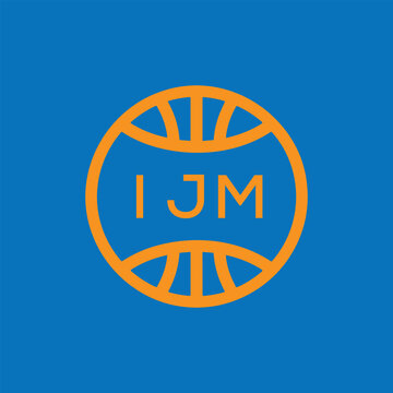 IJM Basketball Company logo. IJM Modern Sports logo design for entrepreneur and business. IJM Team Branding best icon.
