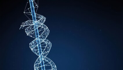 Intricate DNA strand visualization highlighting genetic engineering, molecular biology, and cutting edge science for innovative biotech solutions and research