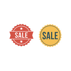 Red yellow sale badges vector graphics for discount promotions and special offers vector