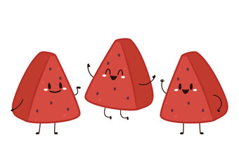 Water Melon character design. Melon vector on white background.