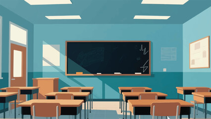 empty classroom Illustrator Artwork Banner Background Design Template  © art88