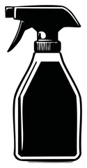 Black and White Spray Bottle Illustration for Cleaning and Household Tasks