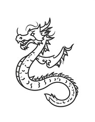 Obraz premium Dragon sketch, black and white