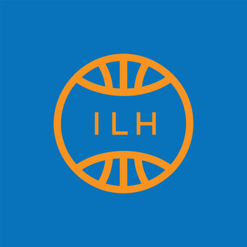 ILH Basketball Company logo. ILH Modern Sports logo design for entrepreneur and business. ILH Team Branding best icon.
