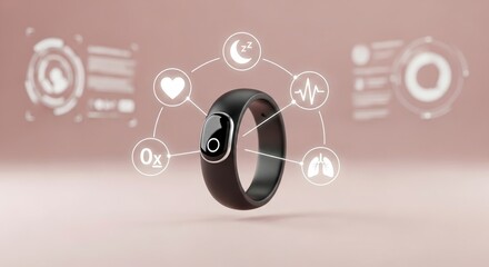 Futuristic smart ring features holographic health tracking and sleek design for modern lifestyles