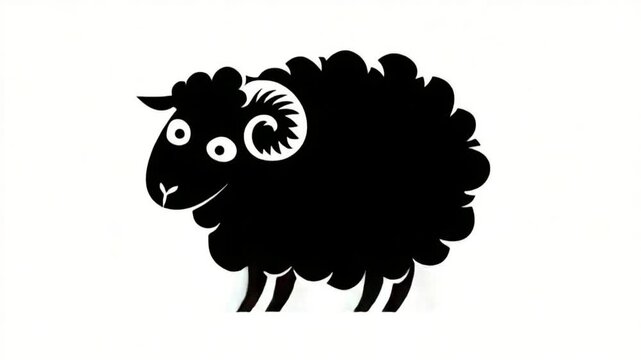 Black sheep silhouette illustration