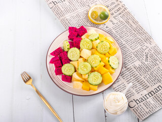 Colorful Fruit Platter Fresh Healthy Selection