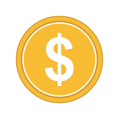 Golden coin with dollar symbol illustration finance money investment wealth concept vector