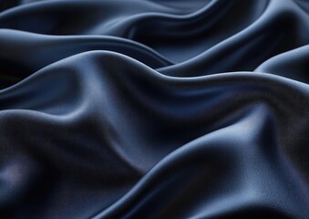 Fototapeta premium Dark navy blue fabric drapes in soft folds