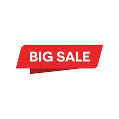 Red ribbon big sale banner for retail promotions and marketing campaigns vector