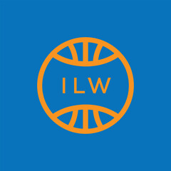 ILW Basketball Company logo. ILW Modern Sports logo design for entrepreneur and business. ILW Team Branding best icon.
