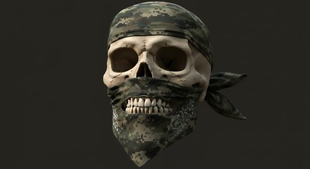 Skull with bandana