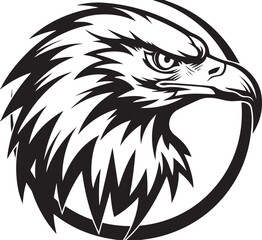Obraz premium Majestic Eagle Emblem: A bold and striking emblem featuring a detailed eagle head within a circular frame, exuding strength, vision, and authority.