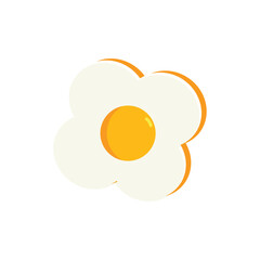 Fried egg cartoon illustration breakfast food icon fresh and healthy