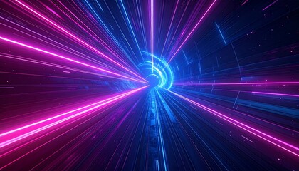 Abstract neon tunnel, vibrant colors