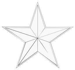 Obraz premium Simple outline drawing of a five-pointed star with clean lines and geometric symmetry