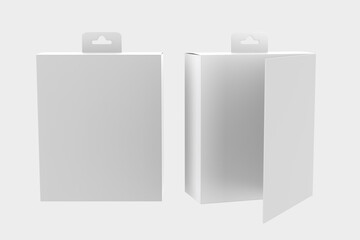 USB Cable Packaging box Isolated On White Background. 3d illustration