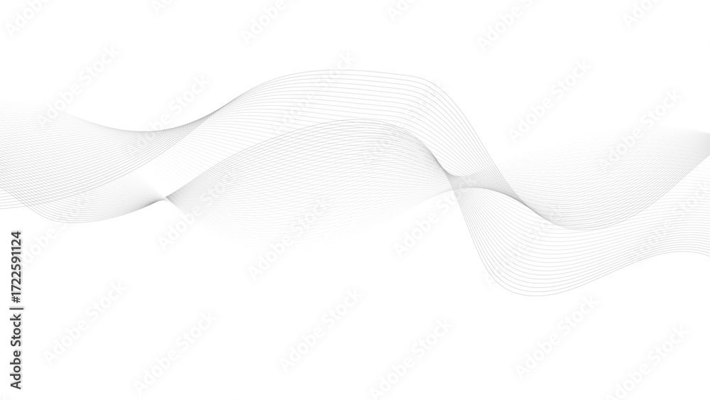Sticker abstract wave digital element for certificate design. curved wavy lines design, abstract gray wave e
