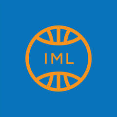 IML Basketball Company logo. IML Modern Sports logo design for entrepreneur and business. IML Team Branding best icon.
