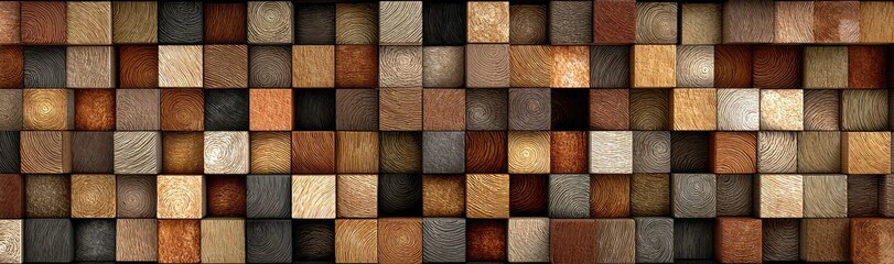 Wood block pattern, various shades