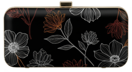 Elegant clutch featuring floral line art