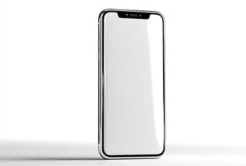 Modern smartphone, blank screen, light gray